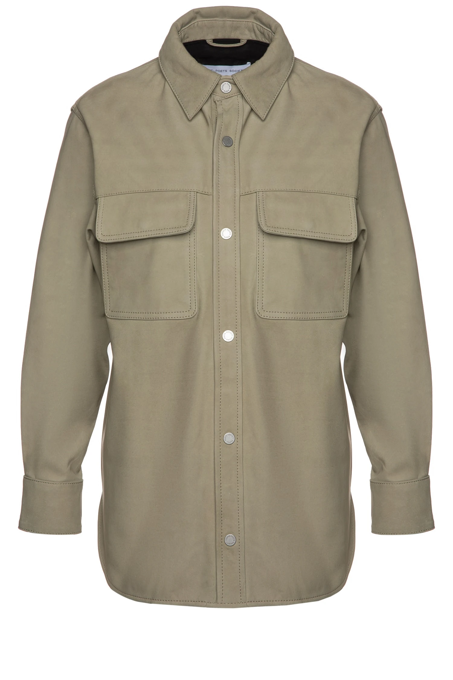 Leder-Overshirt 'Dasha' Oliv (6906)