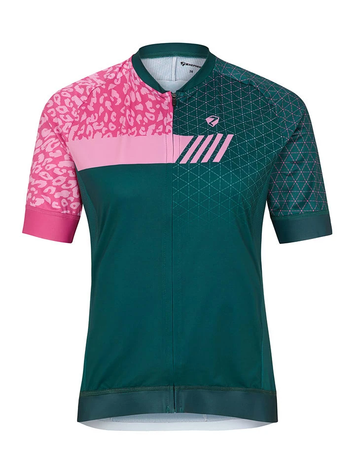 Ziener Fahrradtrikot "Natja" In Grün/ Pink